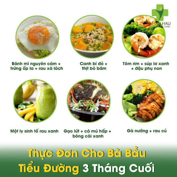 Thực đơn cho bà bầu tiểu đường 3 tháng cuối (an toàn)